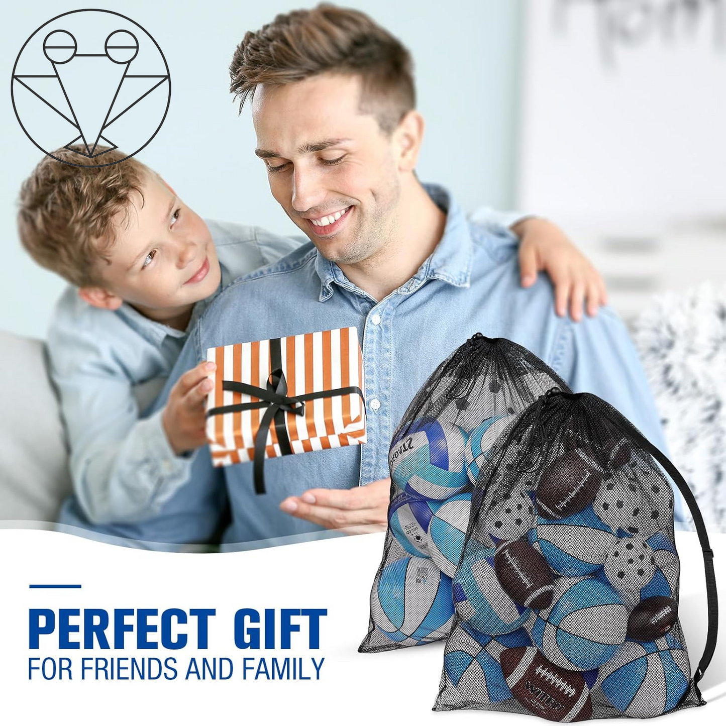 Extra Large Sports Ball Bag 30 X 40 Inches Mesh Soccer Basketball Bags Large Mesh Pouch with Adjustable Shoulder Strap for Football Volleyball Gym Sports Equipment