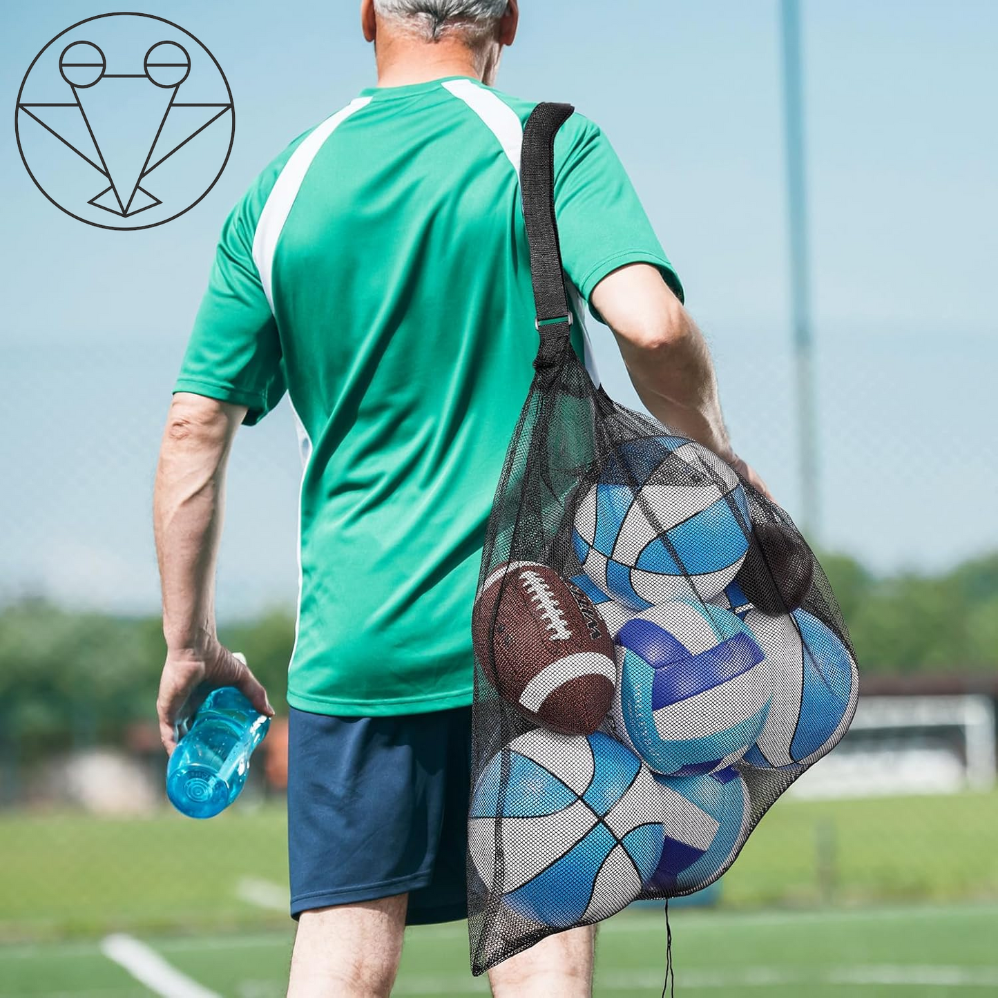 Extra Large Sports Ball Bag 30 X 40 Inches Mesh Soccer Basketball Bags Large Mesh Pouch with Adjustable Shoulder Strap for Football Volleyball Gym Sports Equipment