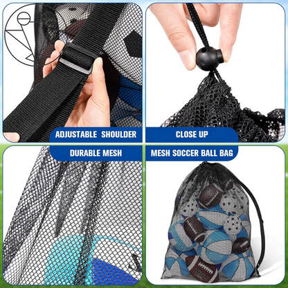 Extra Large Sports Ball Bag 30 X 40 Inches Mesh Soccer Basketball Bags Large Mesh Pouch with Adjustable Shoulder Strap for Football Volleyball Gym Sports Equipment