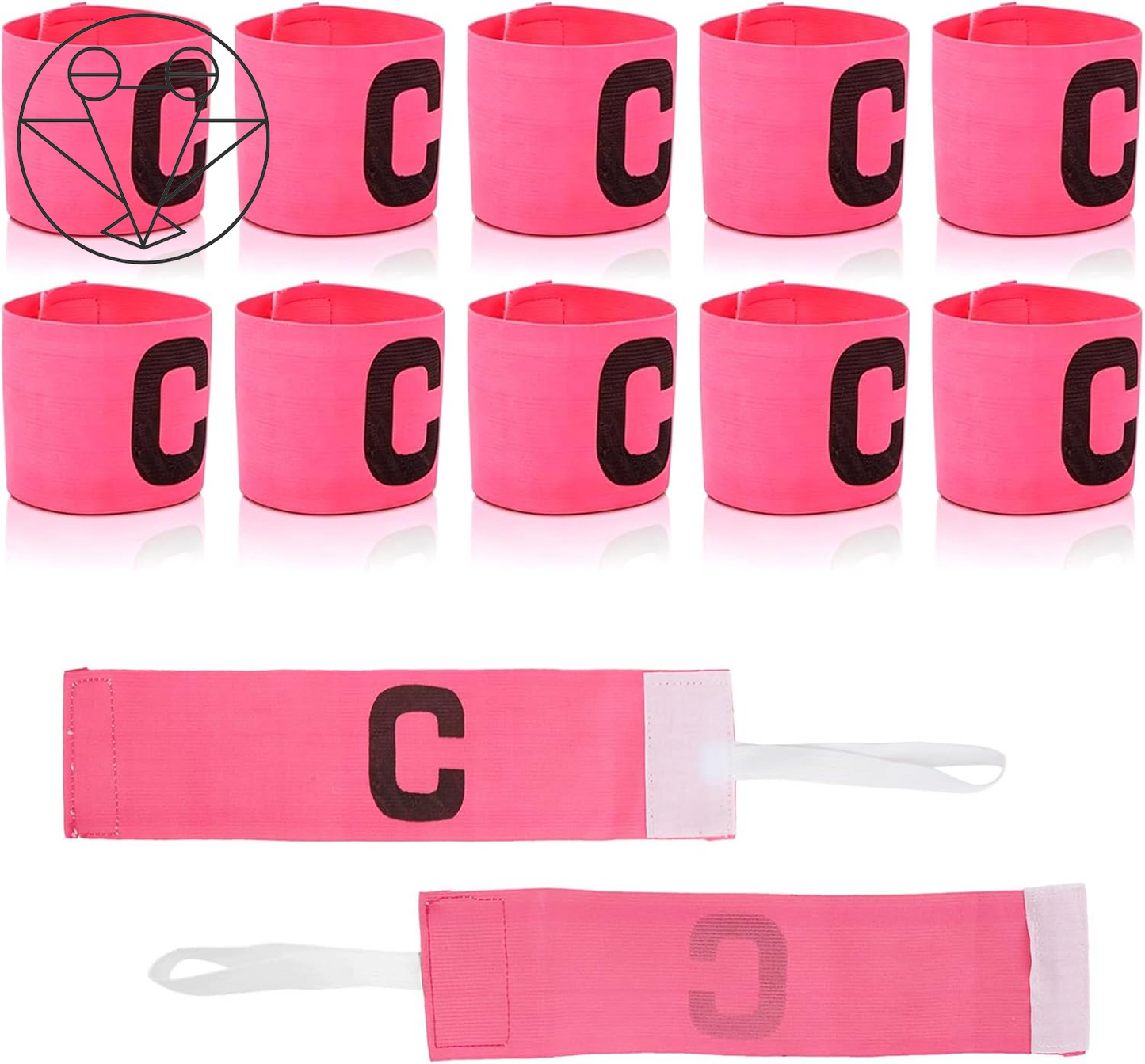 10PCS Elastic Soccer Captain Armband, Captain Arm Bands for Soccer Adjustable Leader Armband Unisex Football Arm Band for Adult & Youth Team Sports, Rugby, Basketball, Volleyball