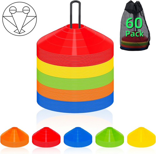Elevate Your Game with 60/120 Pack Agile Soccer Cones - Perfect for Training, Practice, and Sports Fun!