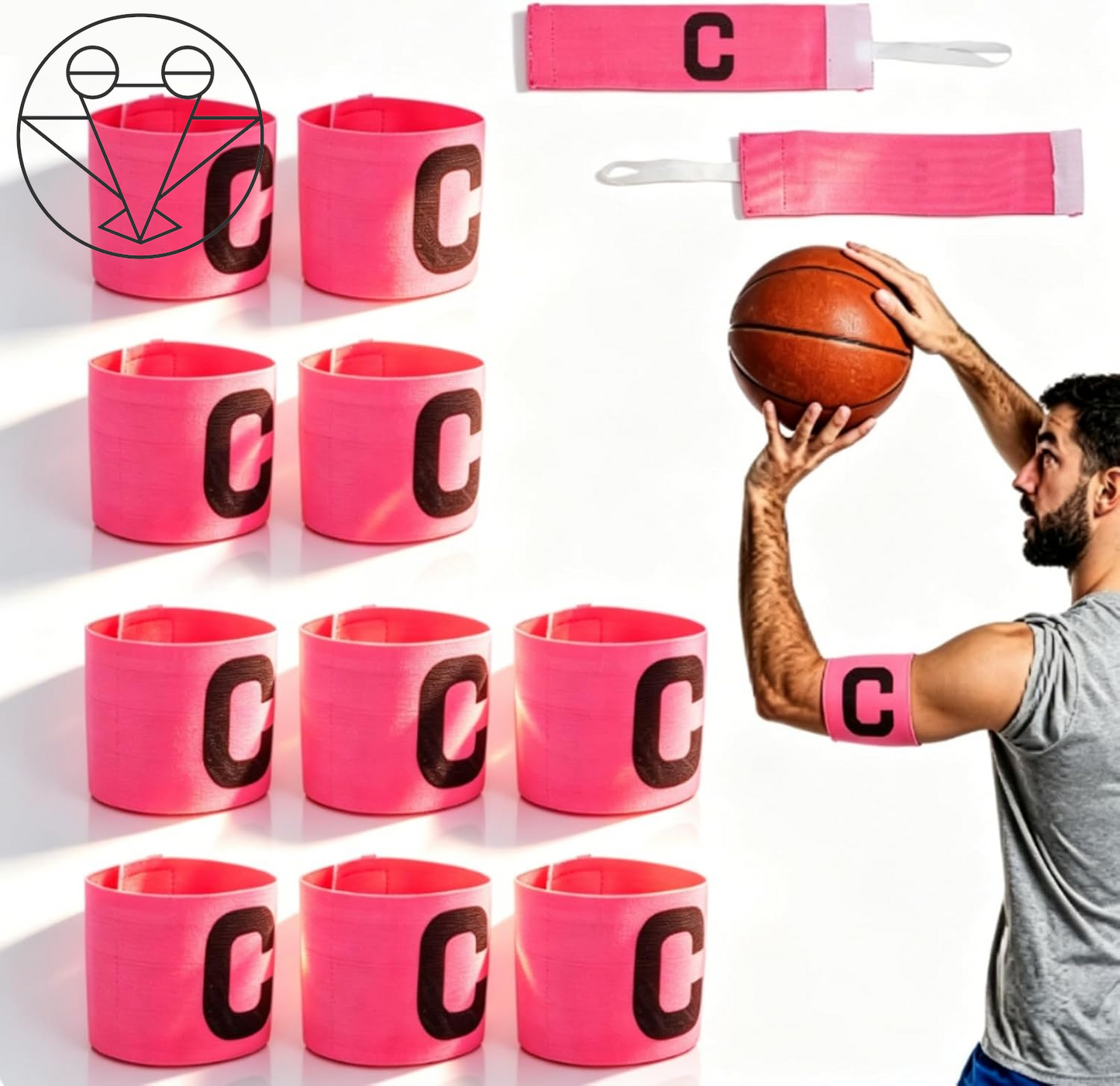 10PCS Elastic Soccer Captain Armband, Captain Arm Bands for Soccer Adjustable Leader Armband Unisex Football Arm Band for Adult & Youth Team Sports, Rugby, Basketball, Volleyball