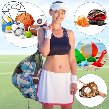 Extra Large Sports Ball Bag 30 X 40 Inches Mesh Soccer Basketball Bags Large Mesh Pouch with Adjustable Shoulder Strap for Football Volleyball Gym Sports Equipment
