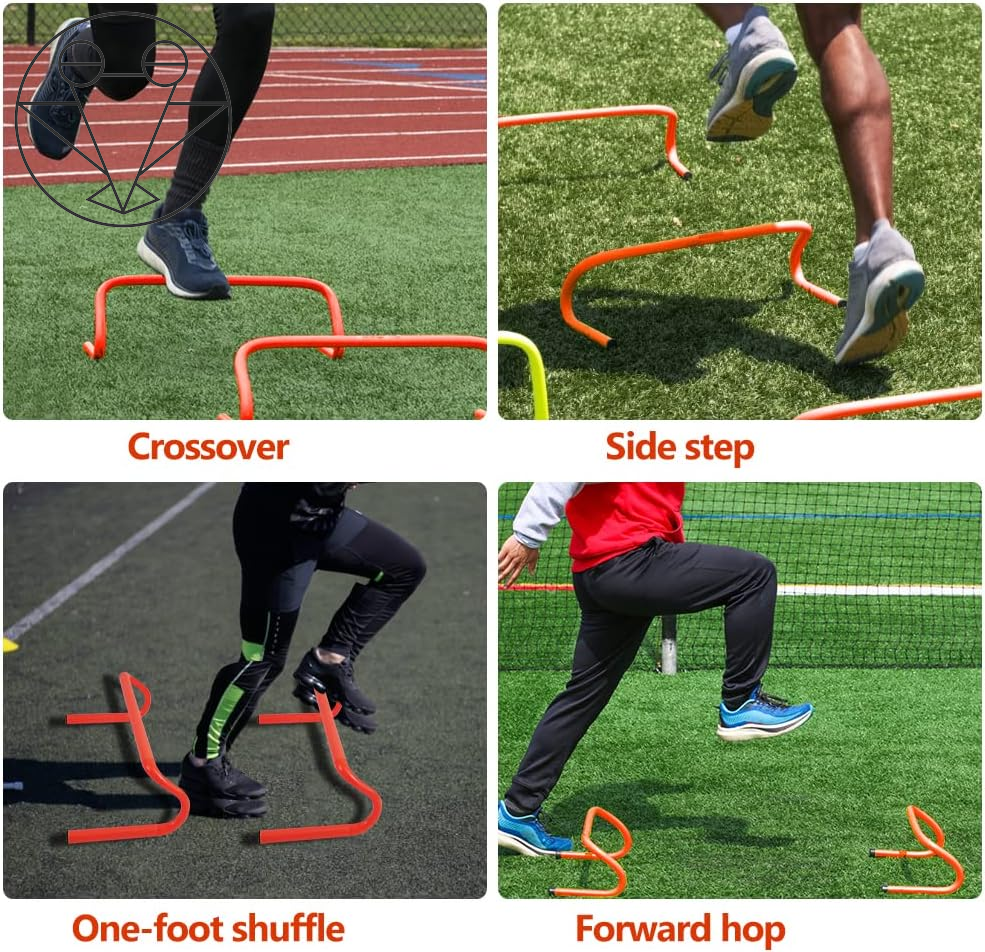 4 Pack Agility Speed Training Hurdles- 6" Detachable Agility Training Hurdles- Sports Practice Equipment for Athletes, Soccer, Basketball