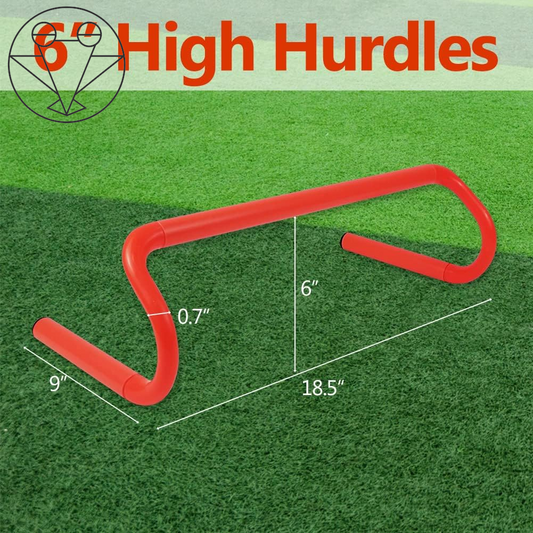 4 Pack Agility Speed Training Hurdles- 6" Detachable Agility Training Hurdles- Sports Practice Equipment for Athletes, Soccer, Basketball