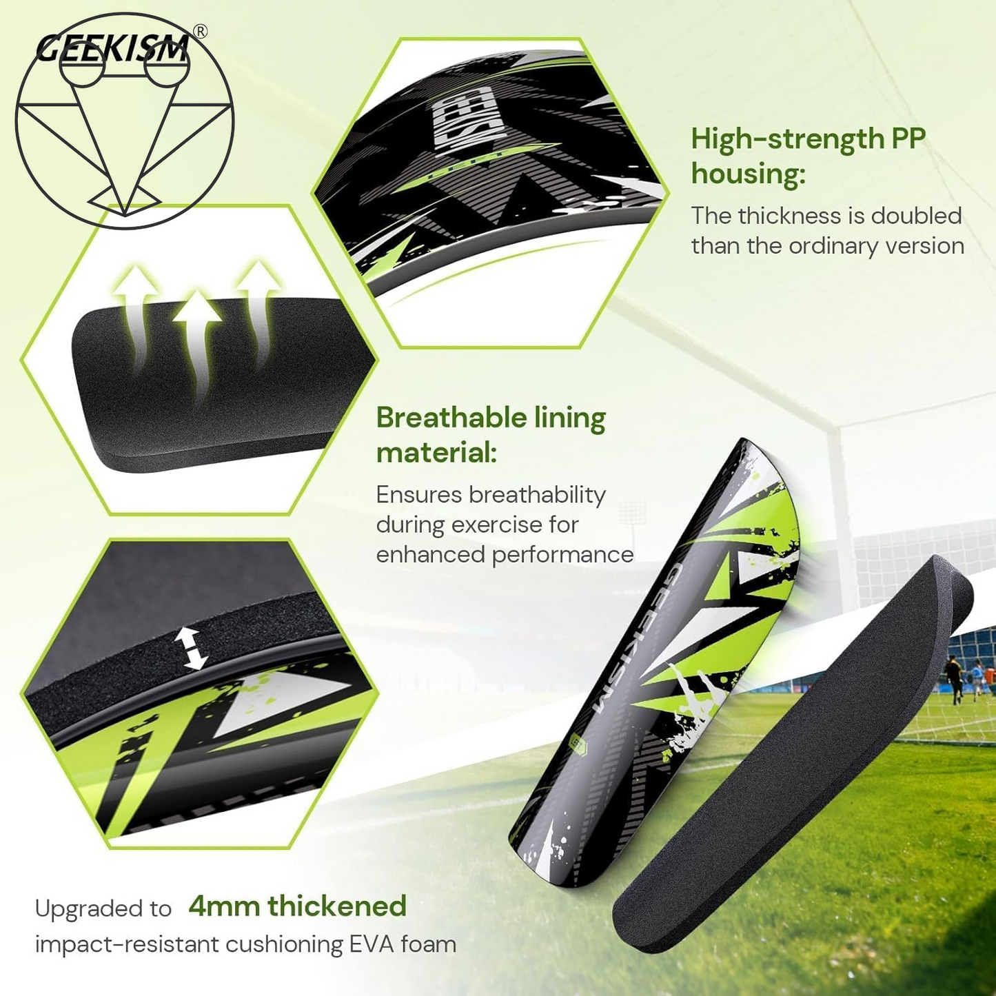 Soccer Shin Guards for Youth Kids Toddler - Soccer Shin Pads for Teens & Men, Protective Football Gear for 3-16 Years Boys Girls & Adult, World Cup Lightweight Soccer Equipment