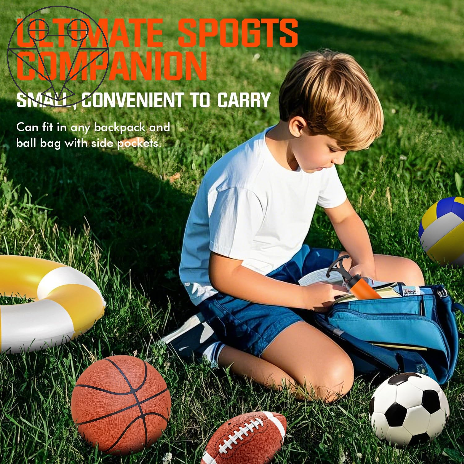 Ultimate Ball Pump for All Sports - Inflates Soccer, Basketball, Volleyball & More with Ease - Includes 3 Needles, Nozzle & Extension Hose
