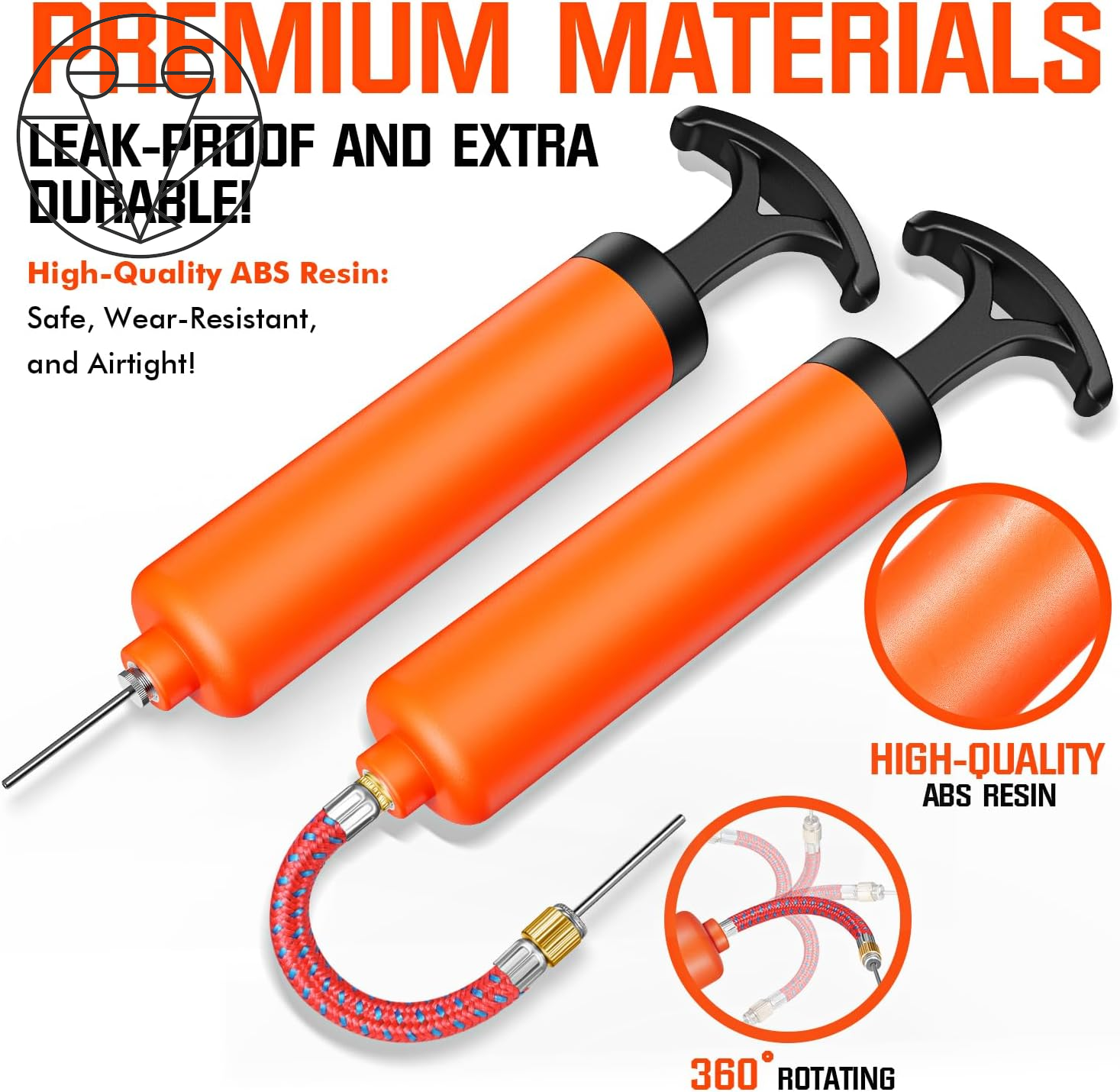 Ultimate Ball Pump for All Sports - Inflates Soccer, Basketball, Volleyball & More with Ease - Includes 3 Needles, Nozzle & Extension Hose
