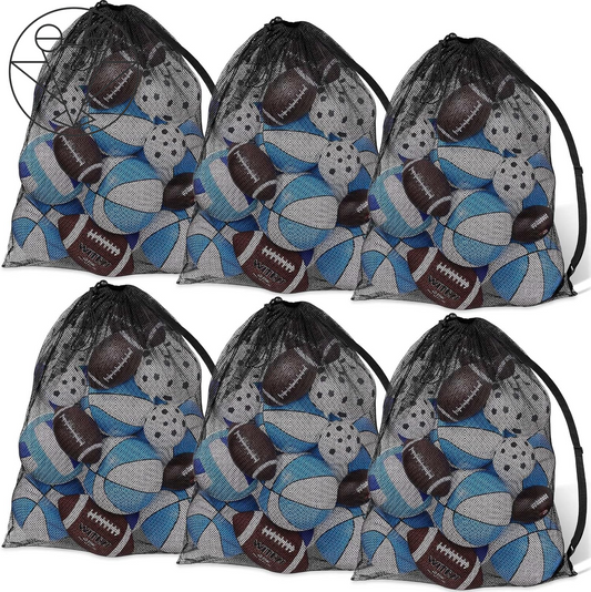 Extra Large Sports Ball Bag 30 X 40 Inches Mesh Soccer Basketball Bags Large Mesh Pouch with Adjustable Shoulder Strap for Football Volleyball Gym Sports Equipment